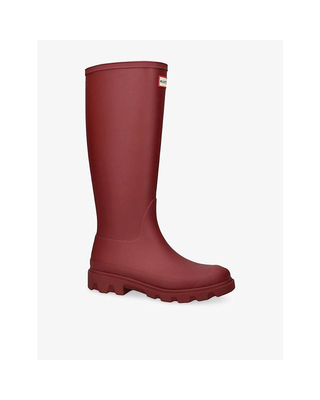Hunter Red Downpour Tall Rubber Wellington Boots