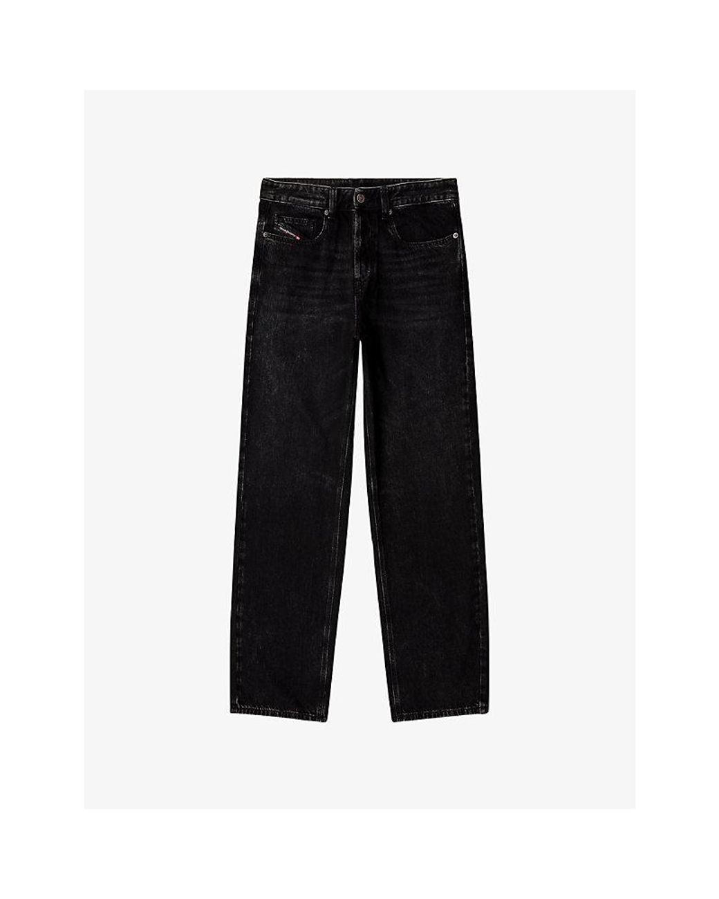 DIESEL Black 2001 D-Macro 09P09 Wide-Leg Denim Jeans for men