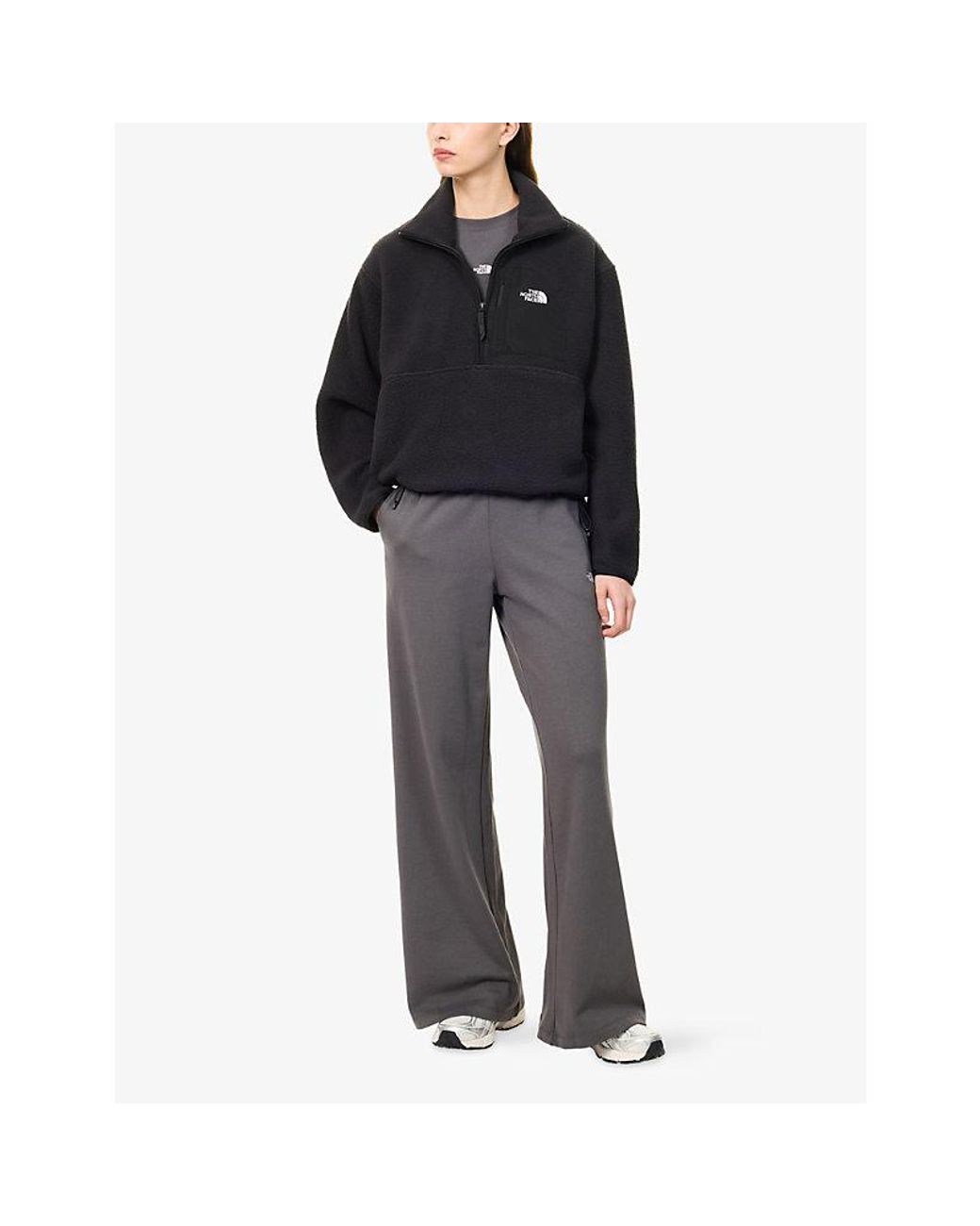 The North Face Black Logo-Embroidered 1/2 Zip Fleece Jumper