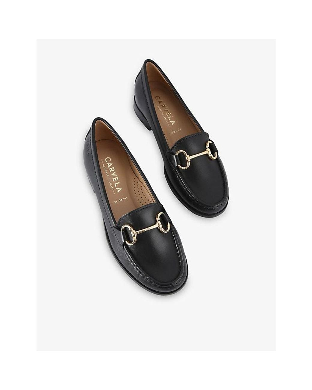 Carvela Kurt Geiger Black Click Wide-Fit Leather Loafers