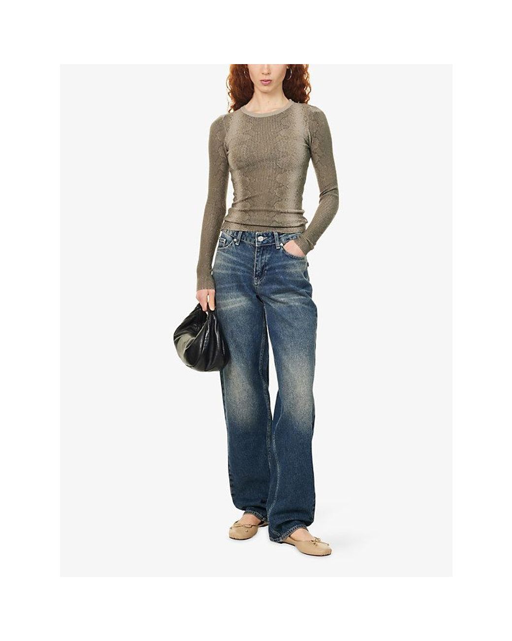 Peachy Den Blue Joan Barrel-Leg Denim Jeans