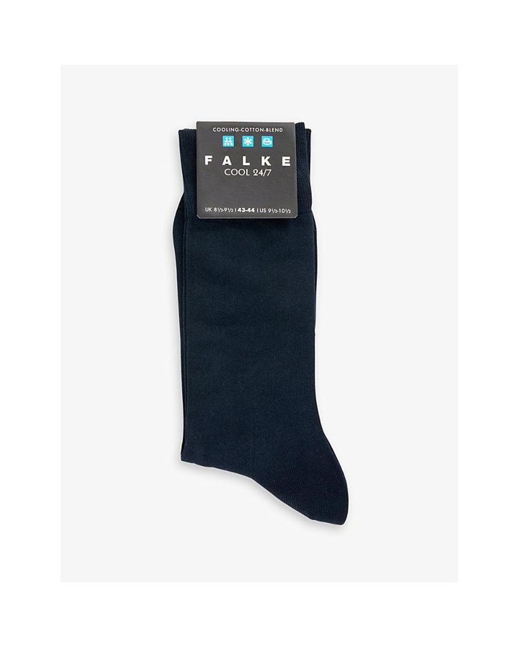 Falke Blue Cotton-Blend Knitted Socks for men