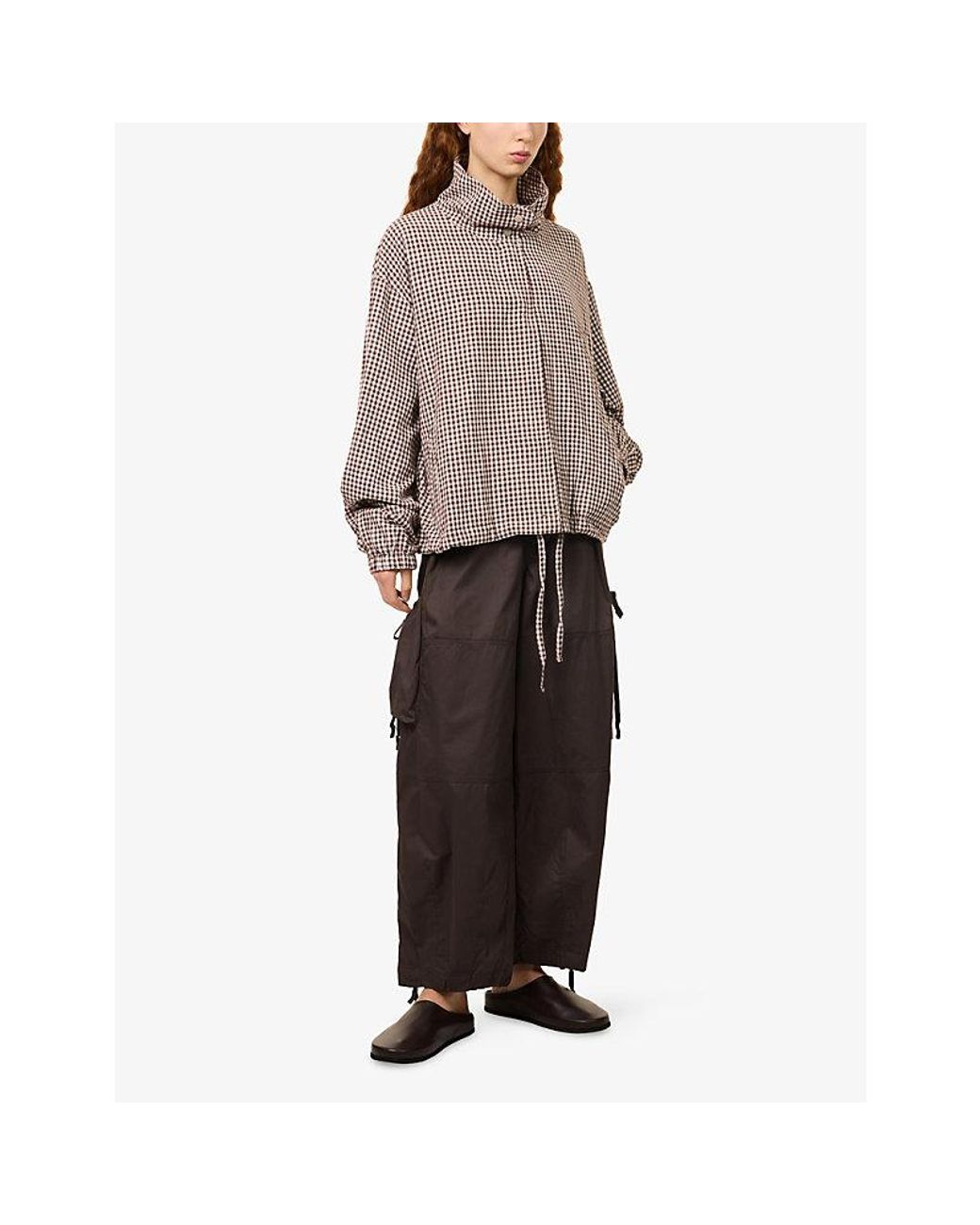 Deiji Studios Brown Relaxed-Fit Wide-Leg Cotton Trousers