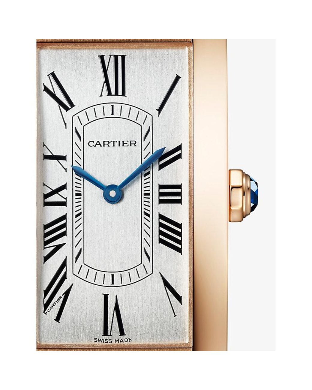 Cartier Metallic Crwgta0277 Tank Americaine Large 18Ct Rose- And Leather Mechanical Watch