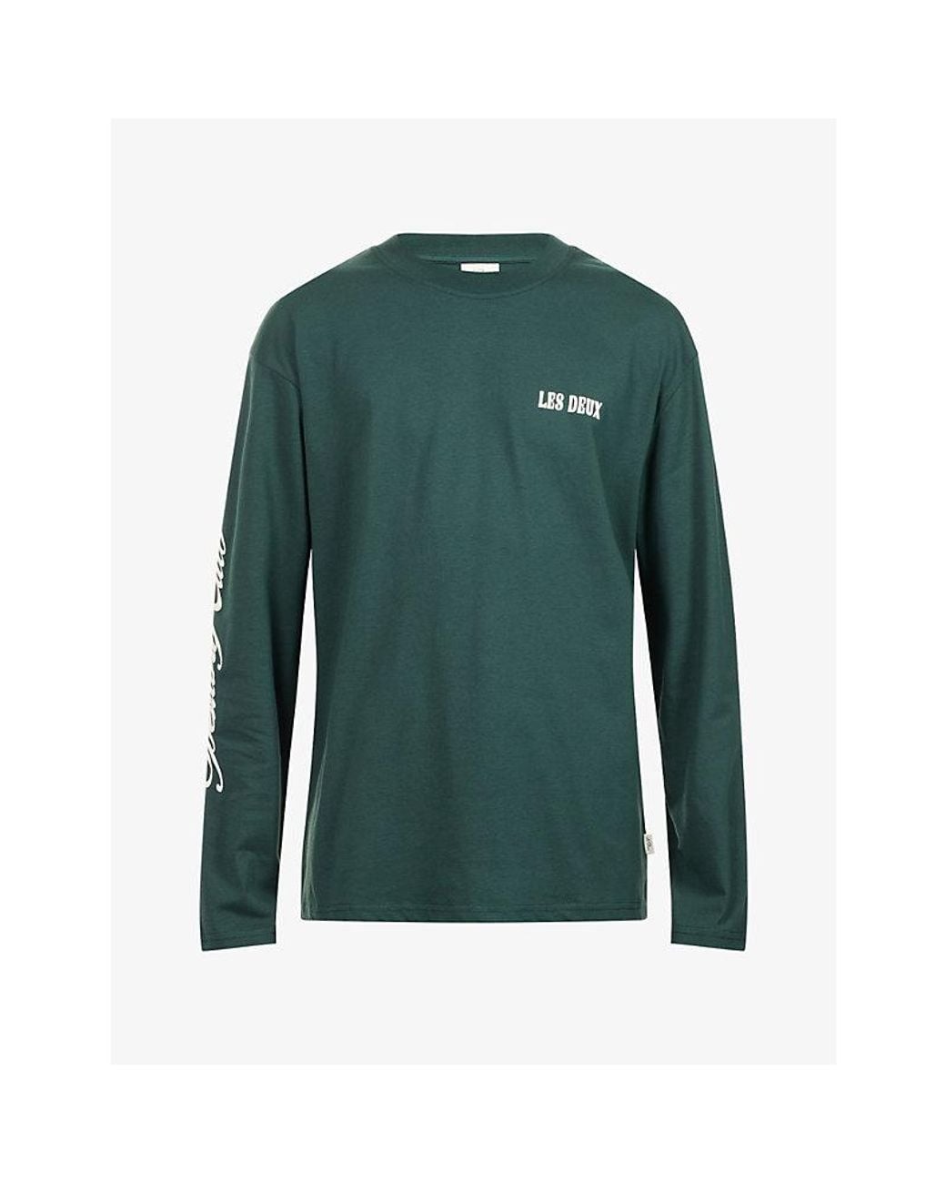 Les Deux Green Woods Long-Sleeve Cotton-Jersey T-Shirt for men