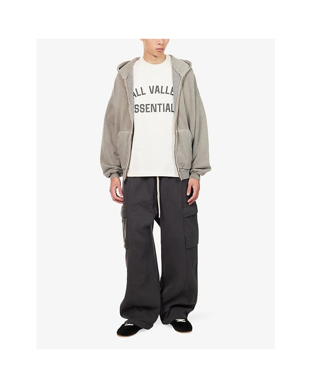 Fear Of God Gray 90's Zip-Up Cotton-Jersey Hoody for men