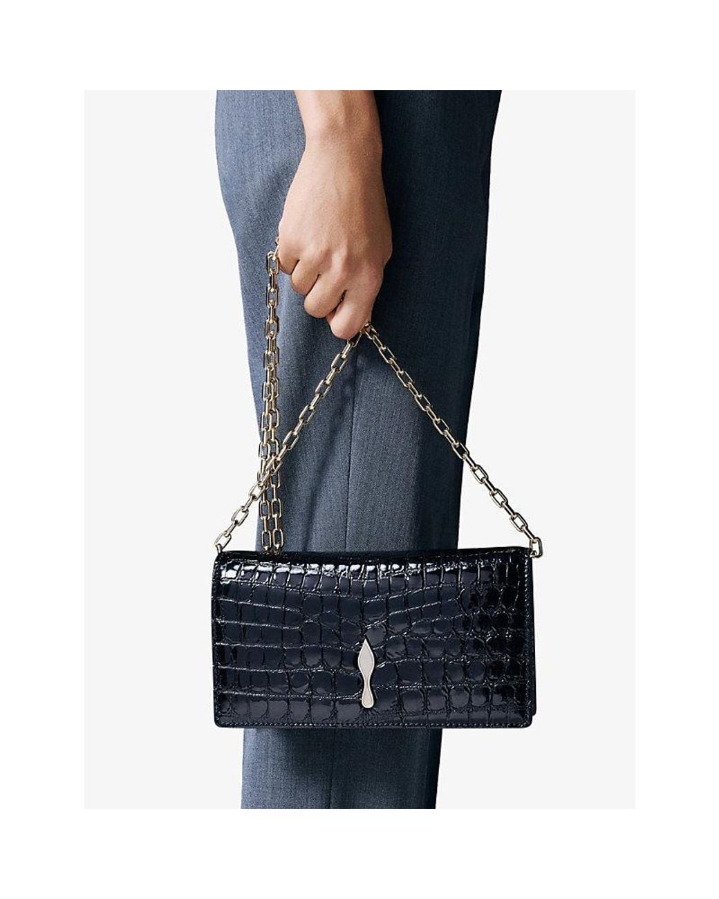 Christian Louboutin Black Bettina Patent Leather Clutch Bag
