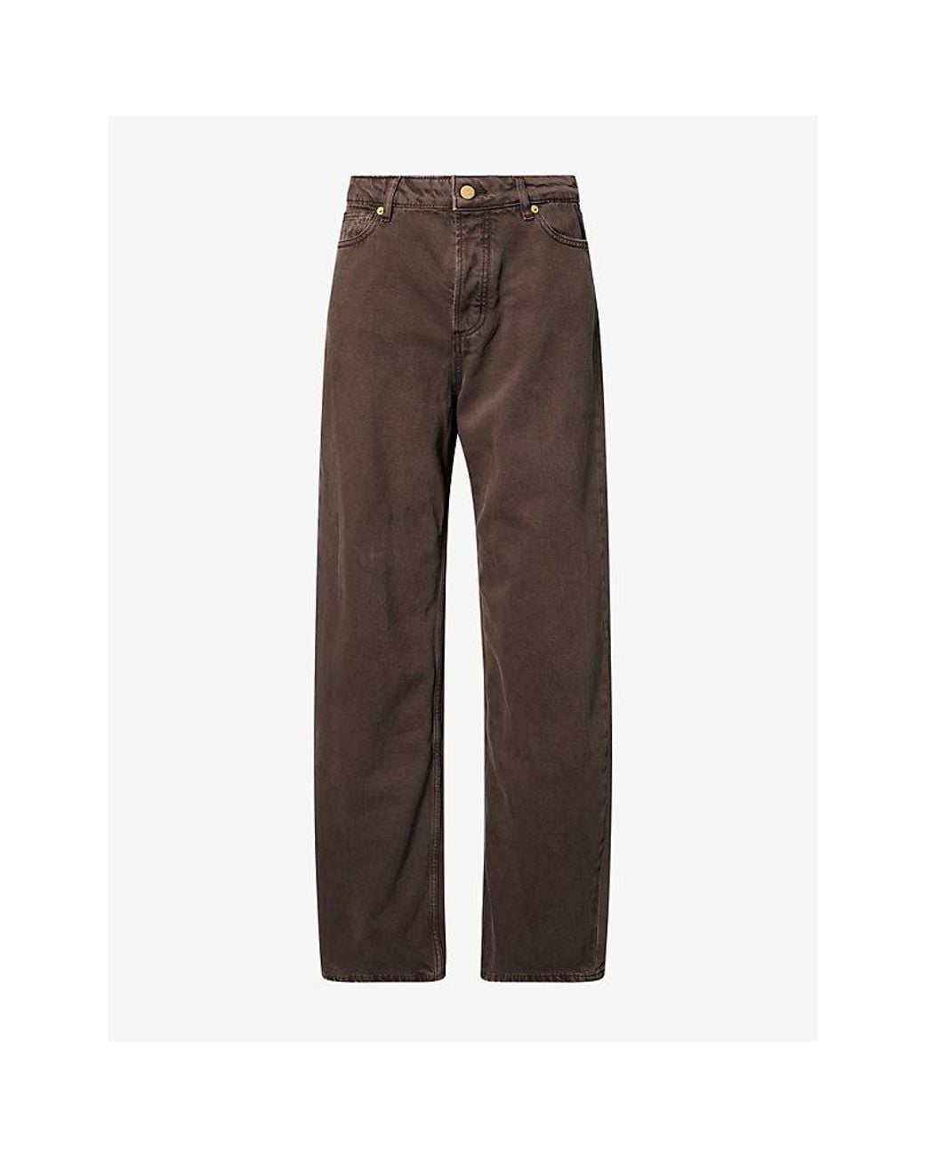 Stylein Brown Keanu Barrel-Leg Denim Jeans