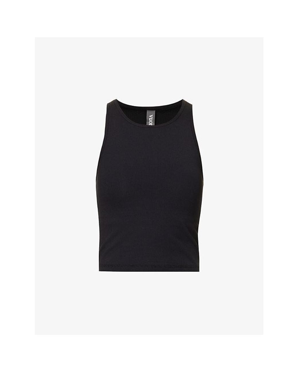vuori Black Mudra Brand-Patch Stretch-Jersey Top