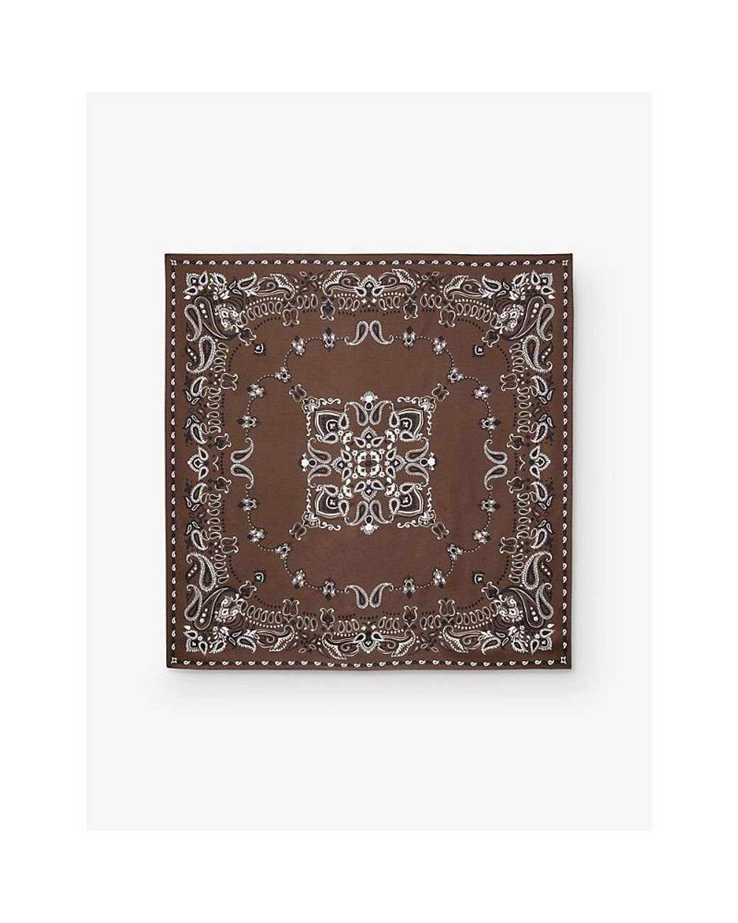 Sandro Bandana-Print Square Silk Scarf in Brown | Lyst