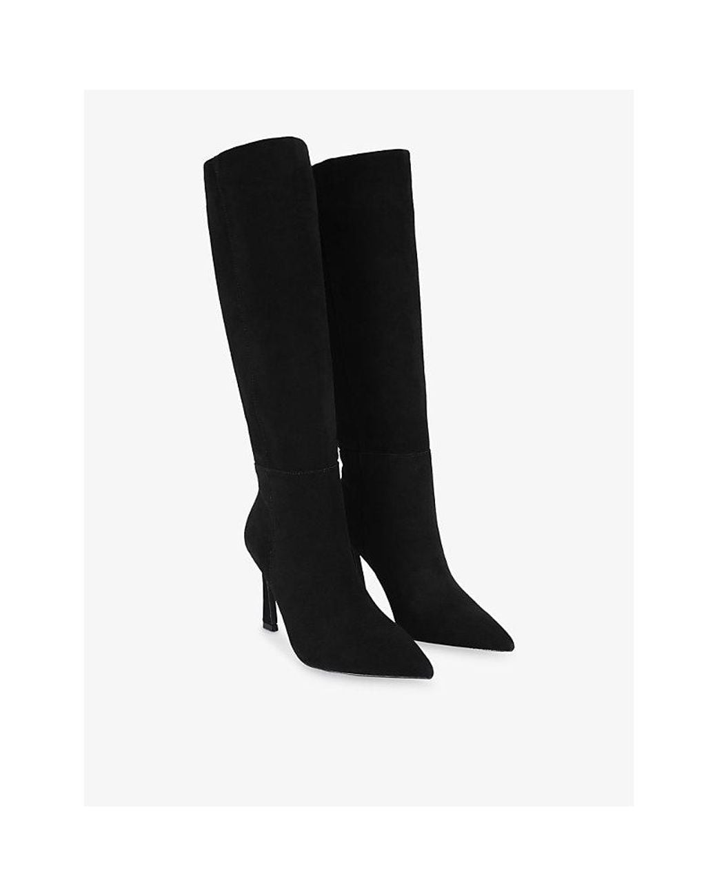 Kurt Geiger Black Annabel Suede Heeled Knee-High Boots