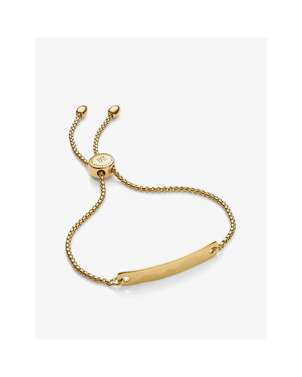 Monica Vinader Metallic Gold Plated Vermeil Silver Linear Chain Bracelet