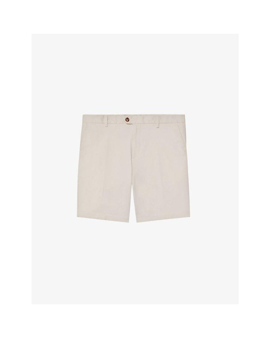 Reiss White Wicket Stretch-Cotton Chino Shorts for men