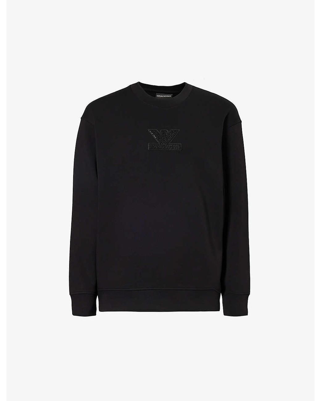 Emporio armani embossed hot sale logo sweatshirt