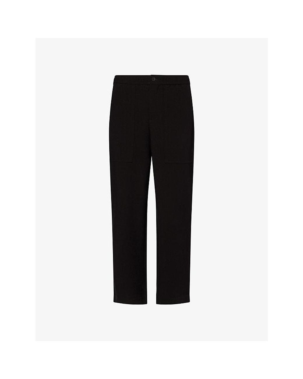 Raith Black Julien Wide-Leg Stretch-Woven Trousers for men