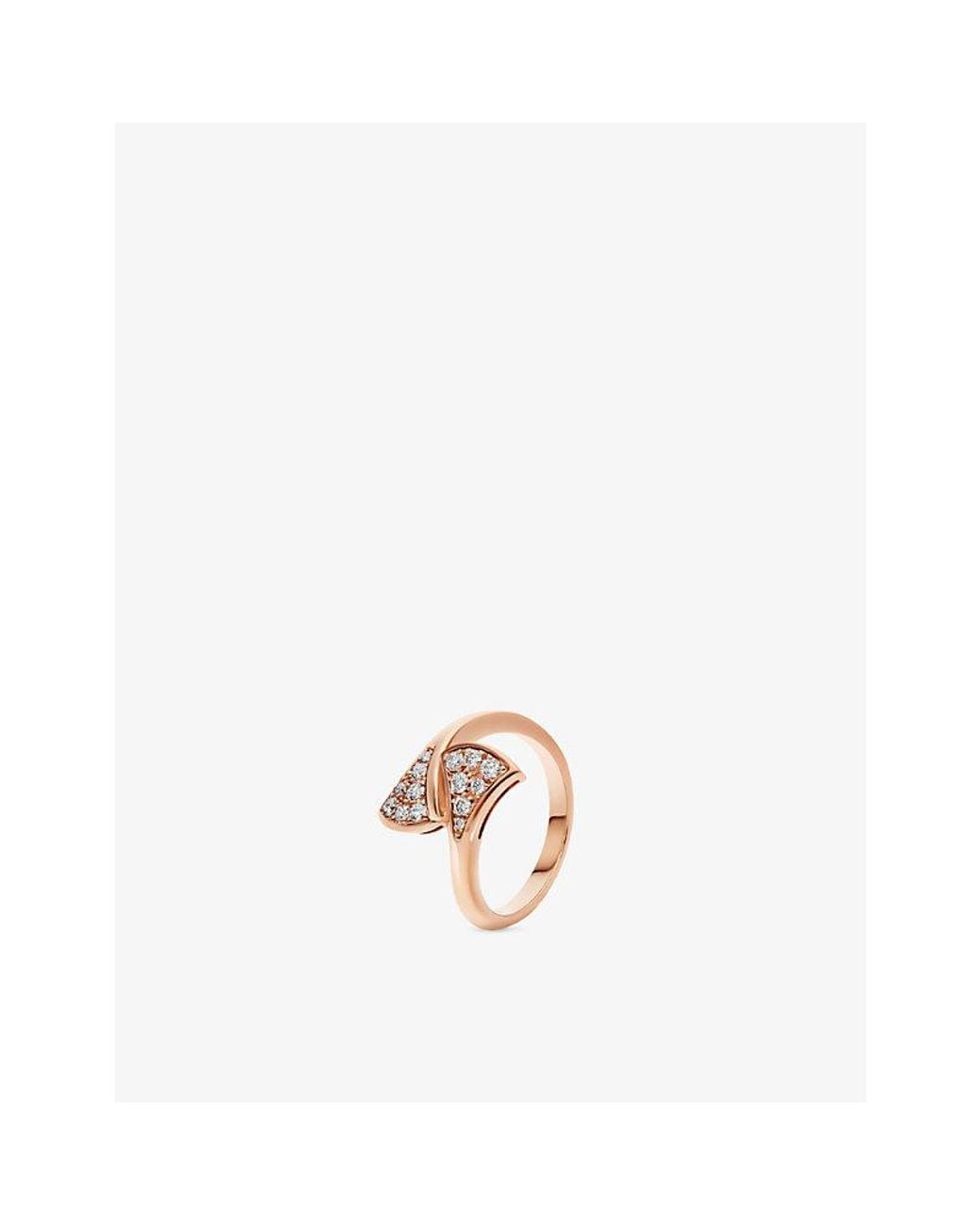 BVLGARI White Diva's Dream 18Ct Rose- And 0.17Ct Brilliant-Cut Diamond Ring