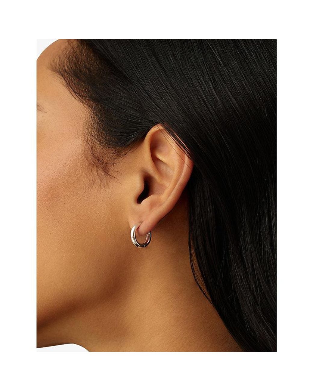 Missoma White Classic Tunnel Mini-Plated Hoop Earrings
