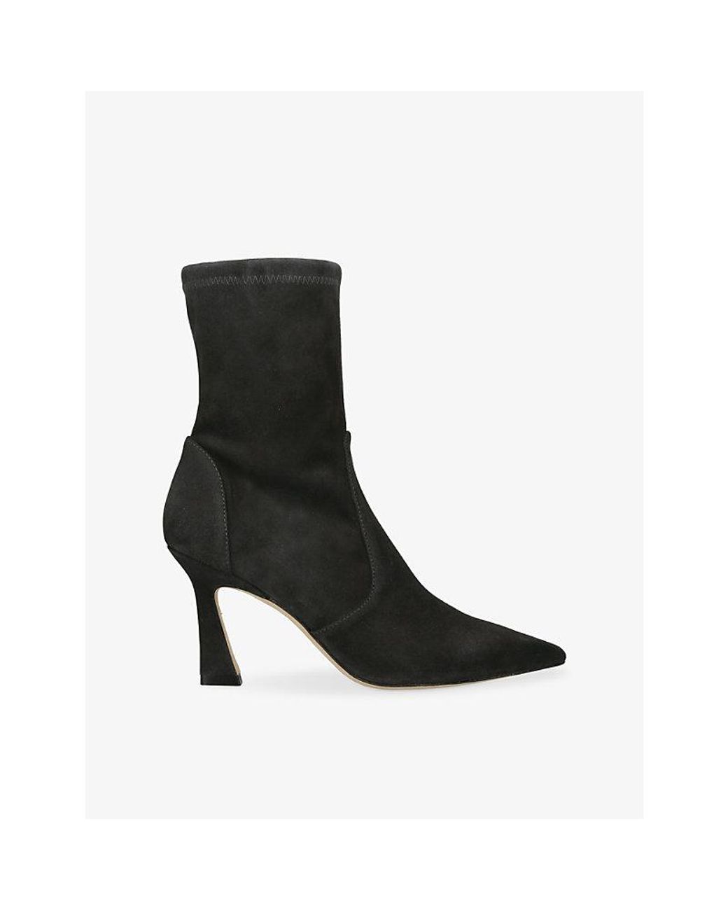 Stuart Weitzman Black Vinnie 85 Suede Ankle Boots
