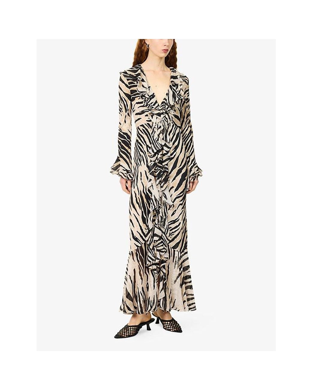 Rixo Multicolor Provence Printed Silk Midi Dress