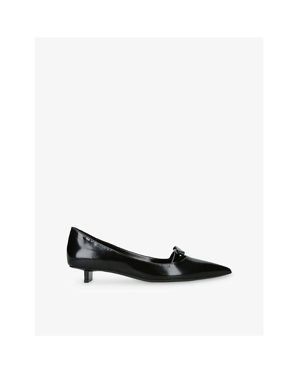 Pierre Hardy Black Delphine Patent Leather Kitten Heeled Courts