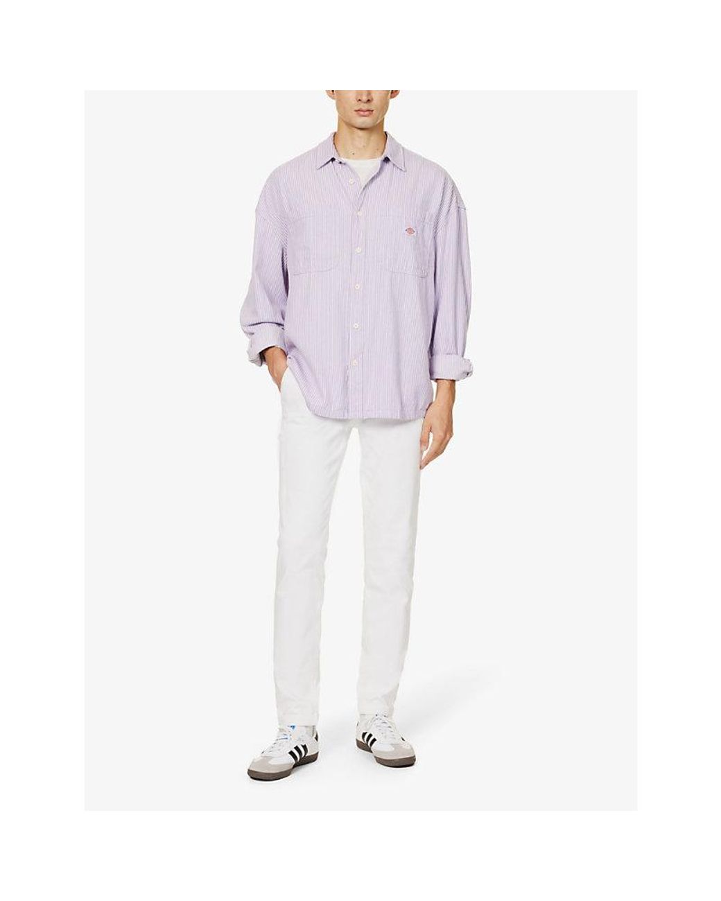 PAIGE White Fraser Drawstring-Waistband Slim-Fit Stretch-Woven Trousers for men
