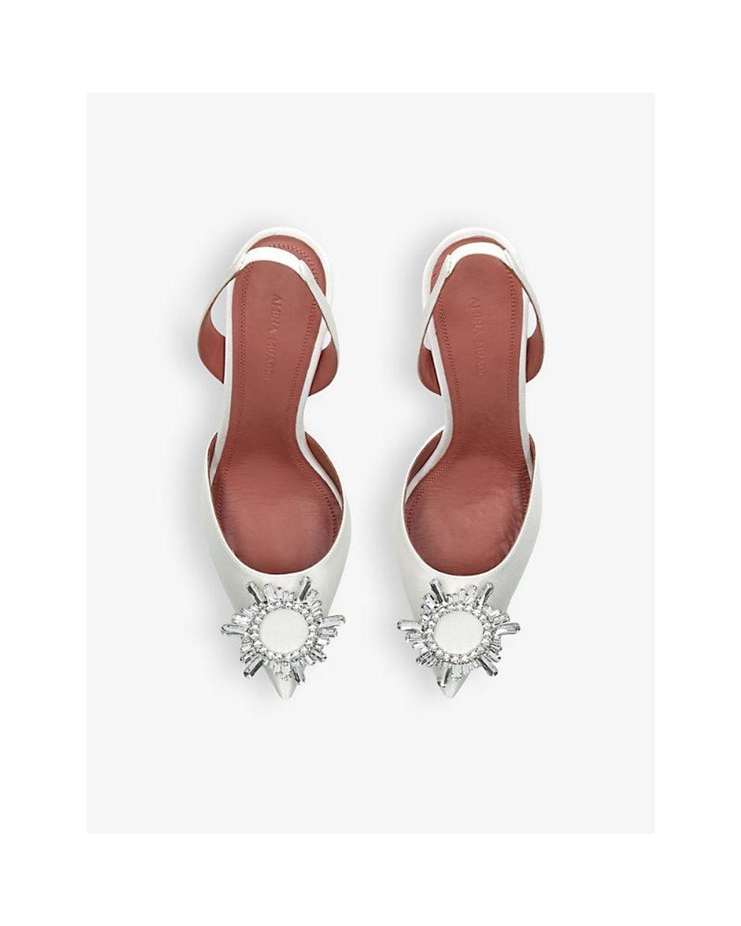 AMINA MUADDI White Begum Sling 70 Satin Heels