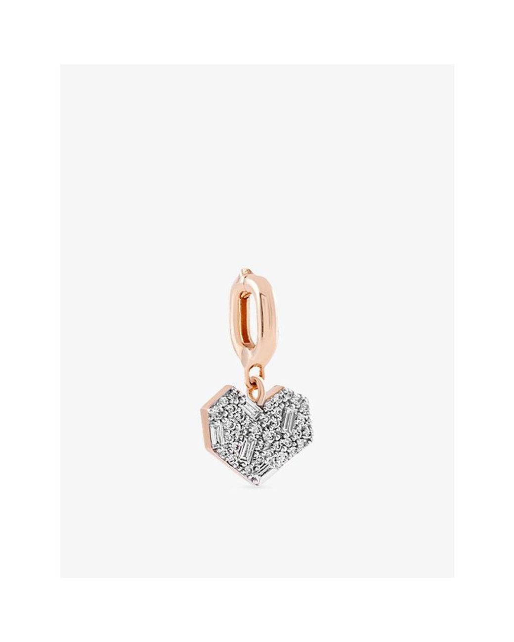 Kismet by Milka White Mini Cherish 0.07Ct Baguette-Diamond And 0.10Ct Diamond Charm