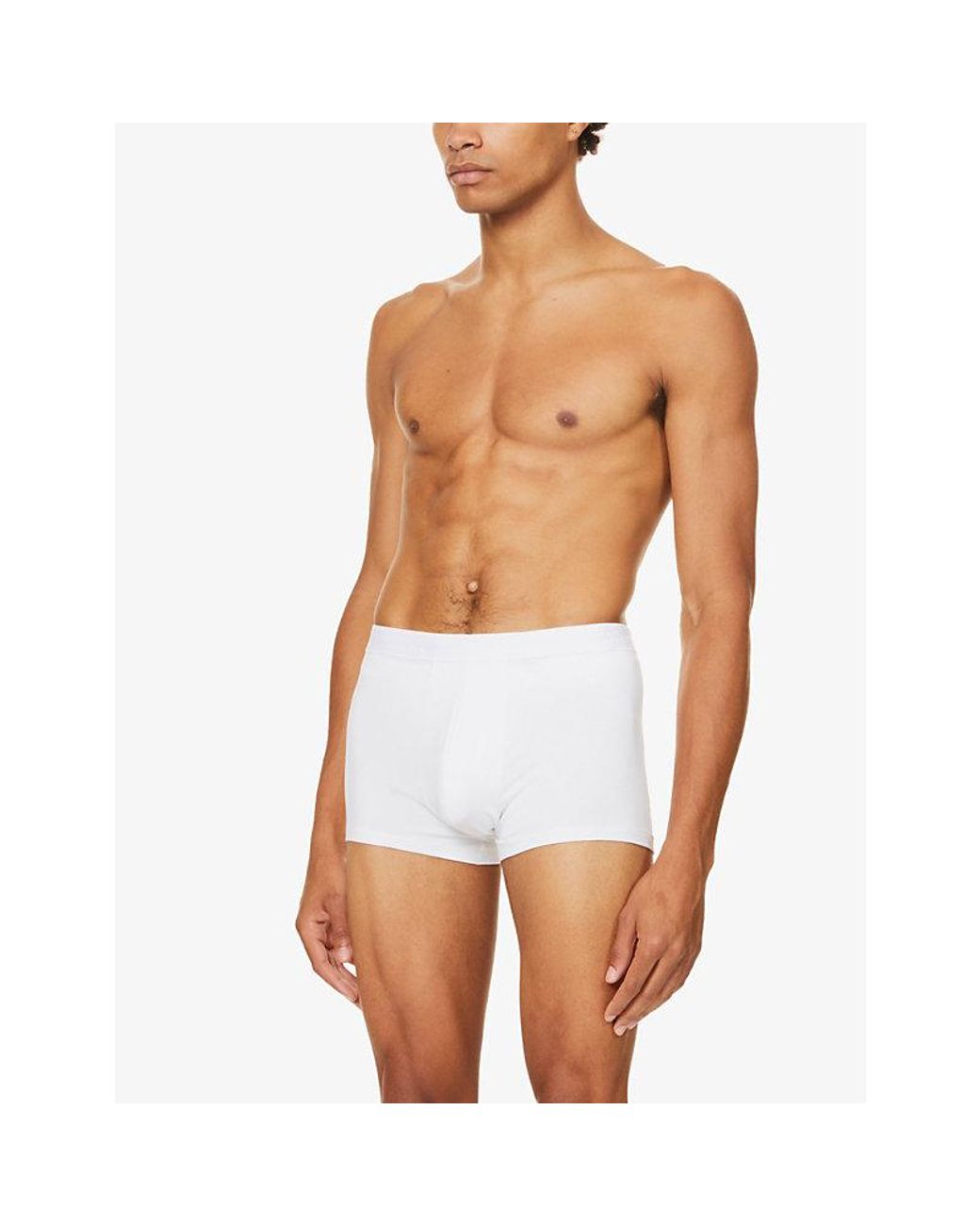 Derek Rose White Regular-Fit Modal Trunks for men