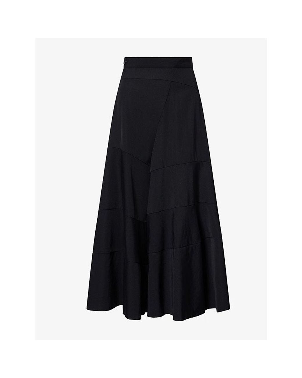 Junya Watanabe Black Wide-Leg Ankle-Crop Wool Trousers