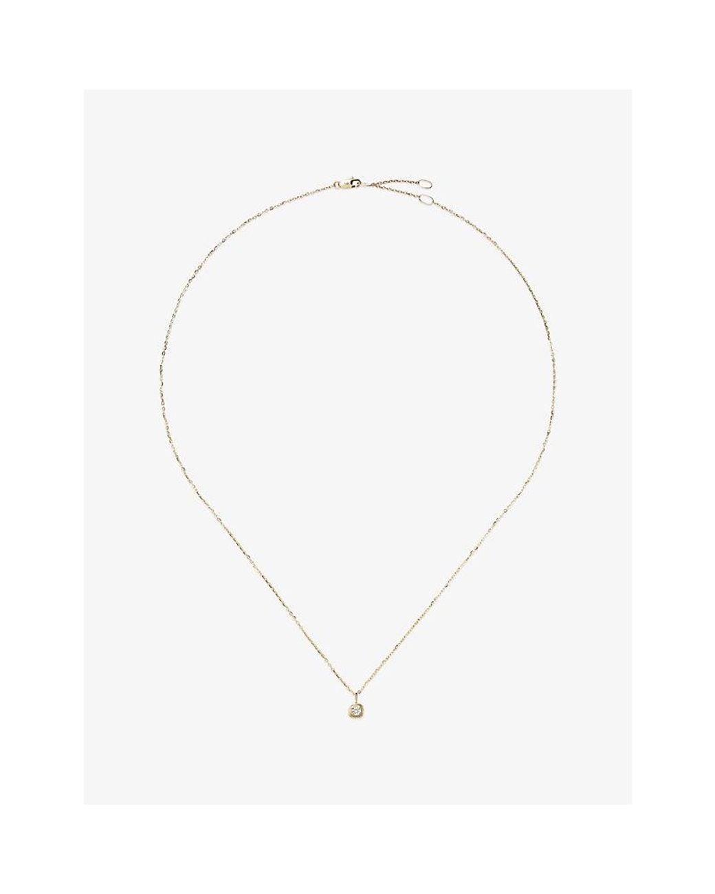 Missoma White Fine April Birthstone 18Ct And Sapphire Pendant Necklace