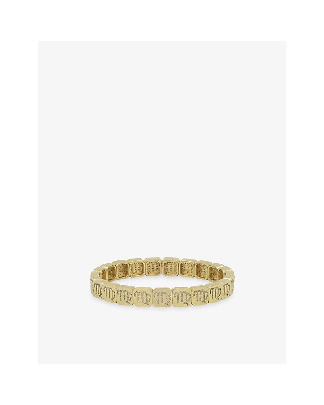 Lisa Gozlan Metallic The Zodiac Virgo 18Ct-Plated Brass And Cubic Zirconia Bracelet