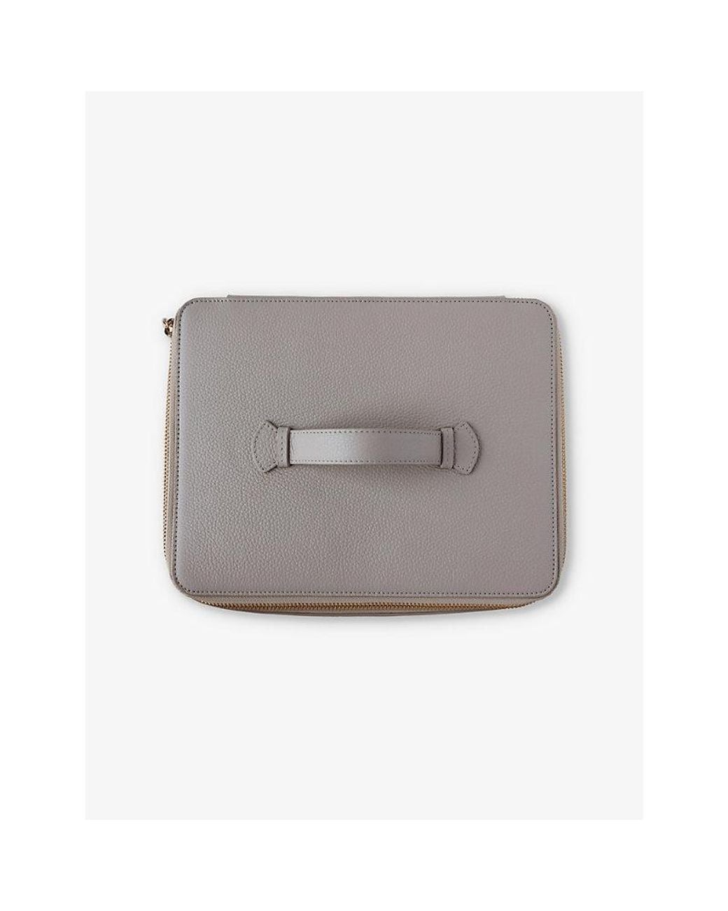 Monica Vinader Gray Logo-Embossed Extra Large Leather Jewellery Box