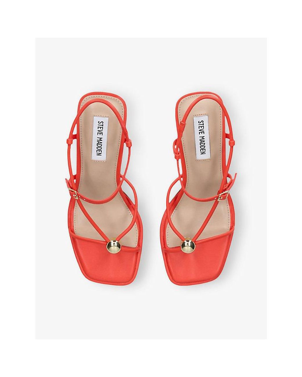 Steve Madden Red Jackpots Faux-Leather Heeled Sandals