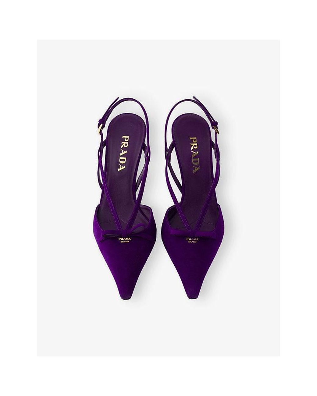 Prada Purple Suede Heeled Slingback Courts