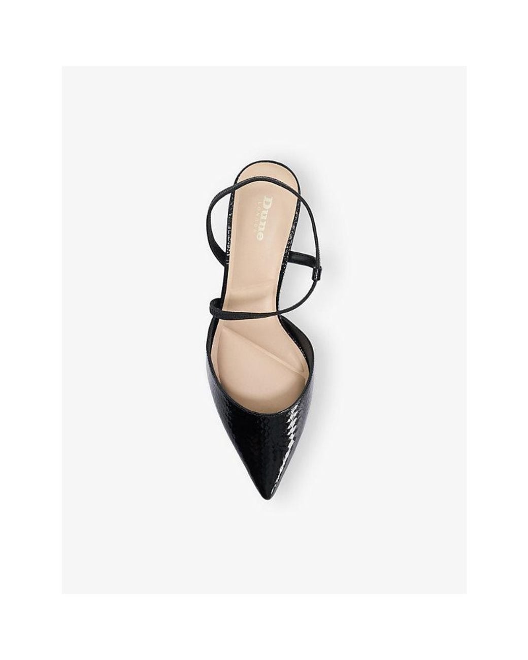 Dune Black Charming Leather Slingbacks