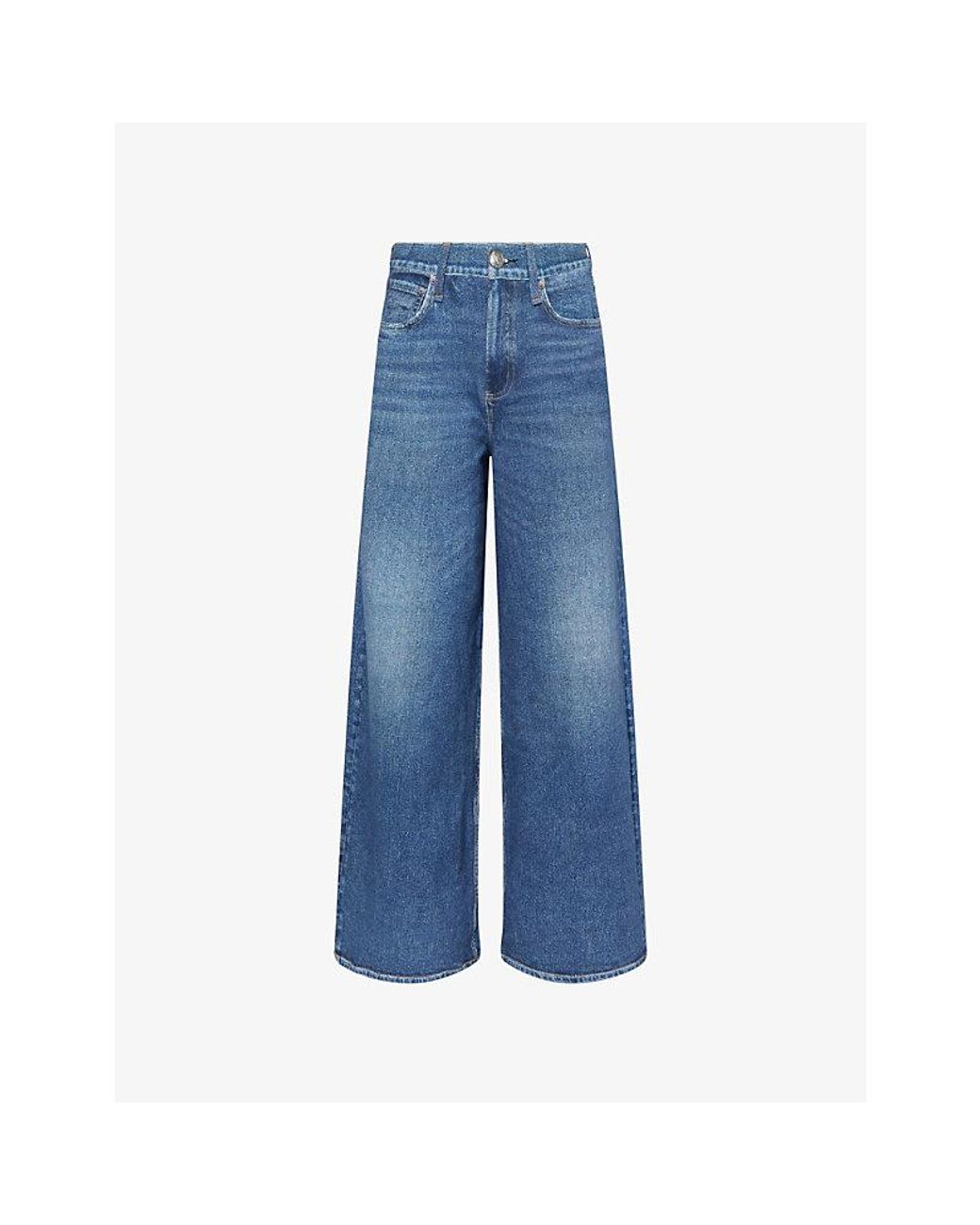 Rag & Bone Blue Miramar Terry Sofie Wide-Leg Cotton Trousers