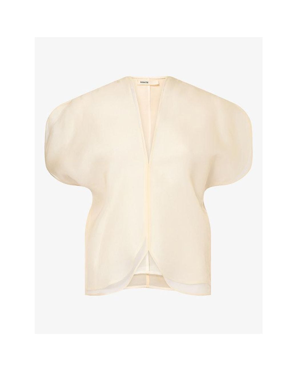 Khaite Natural Briar Sheer Silk Blouse