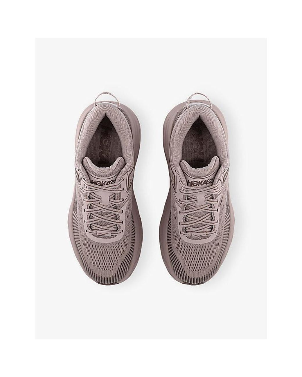Hoka One One Gray Bondi 7 Woven Trainers
