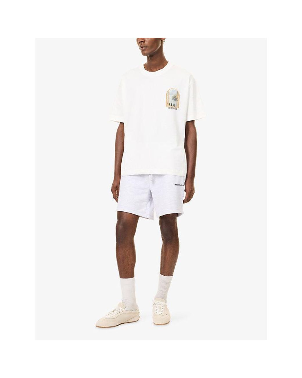The Couture Club White Lake Como Graphic-Print Cotton T-Shirt for men