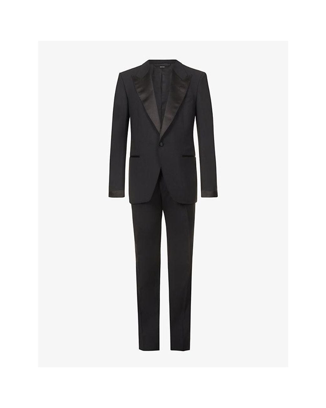 Tom Ford Black Shelton-Fit Single-Breasted Wool-Blend Evening Suit for men