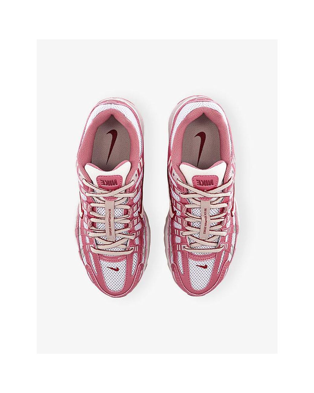 Nike Pink P-6000 Leather And Mesh Trainers