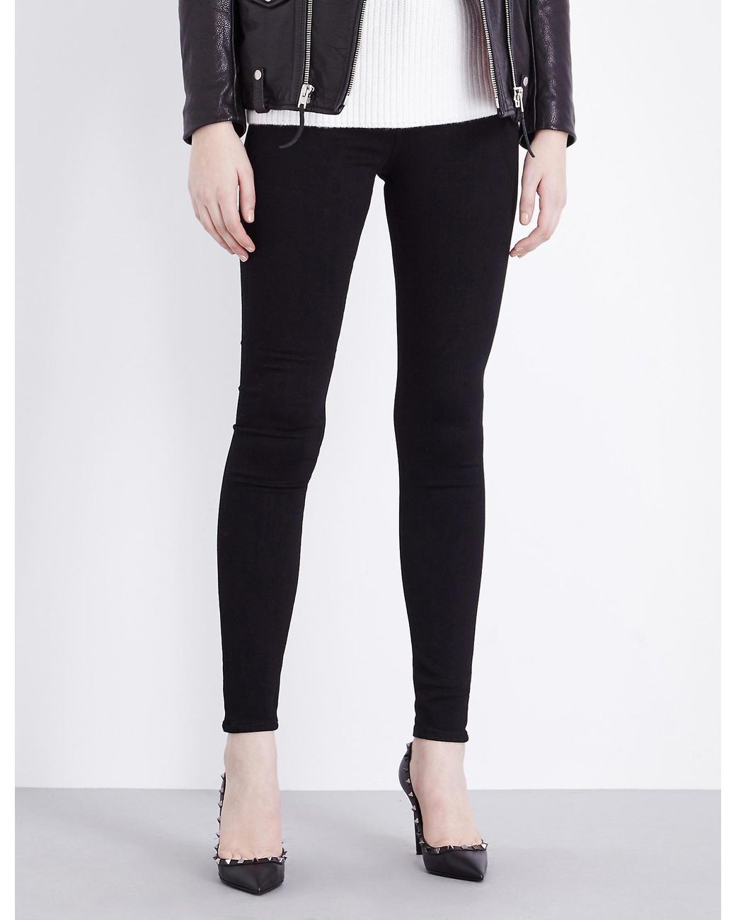 AG Jeans Denim The Farrah Skinny High-rise Jeans in /s/u/p/e/r/ /b/l/a