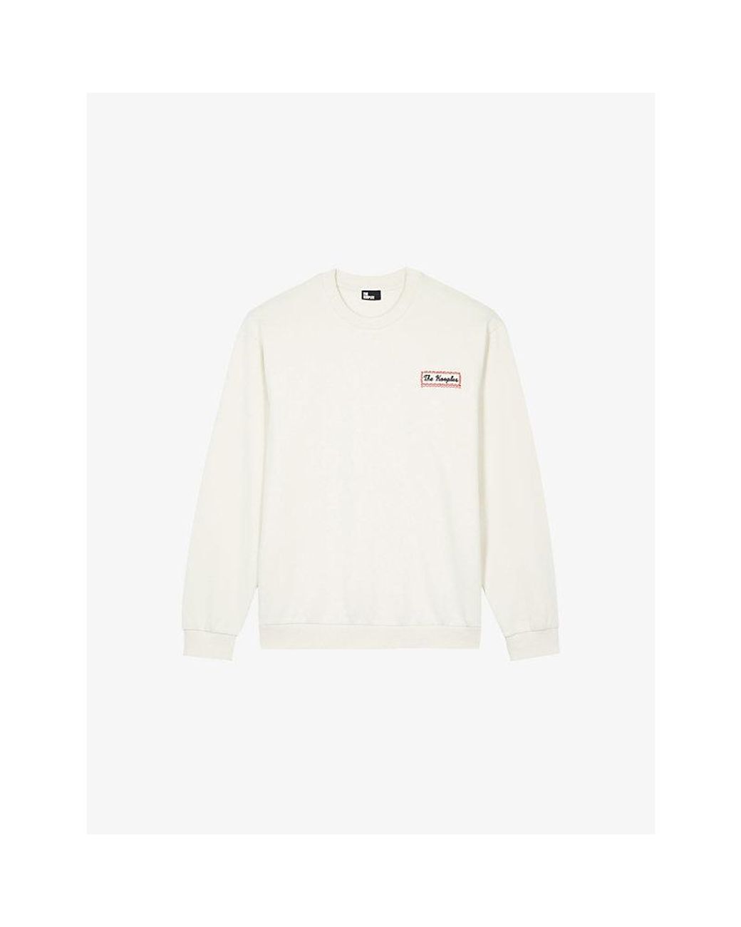 The Kooples White Logo-Print Regular-Fit Cotton Sweatshirt for men