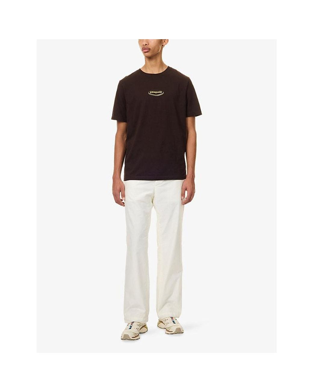 Patagonia Brown Oval Logo-Print Cotton T-Shirt for men