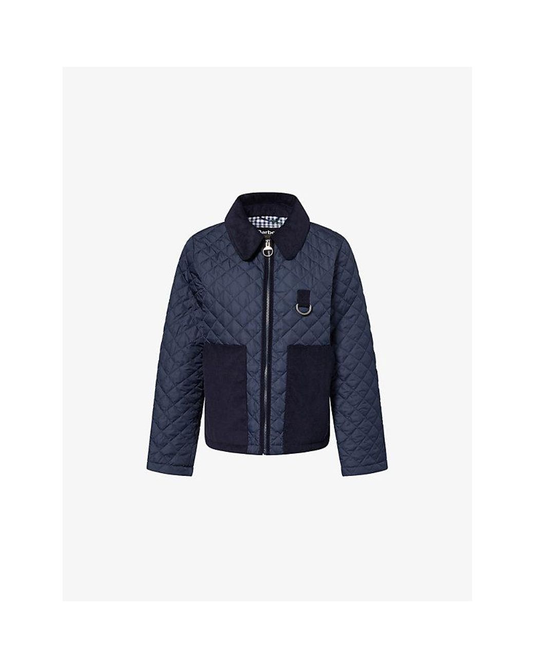 Barbour Blue Aylesby Embroidered-Logo Quilted Jacket