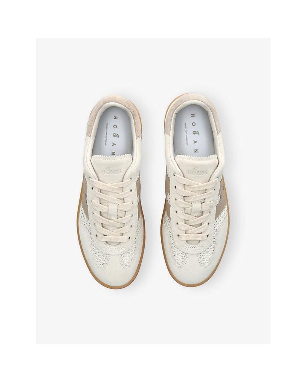 Hogan White Cool Suede And Mesh Trainers