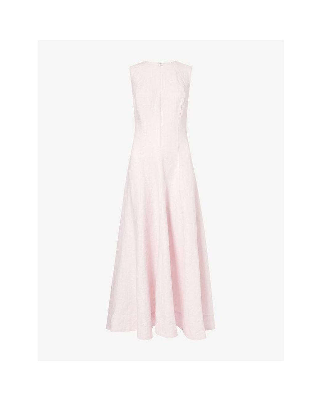 Reformation Pink Cecilia Sleeveless Linen Midi Dress