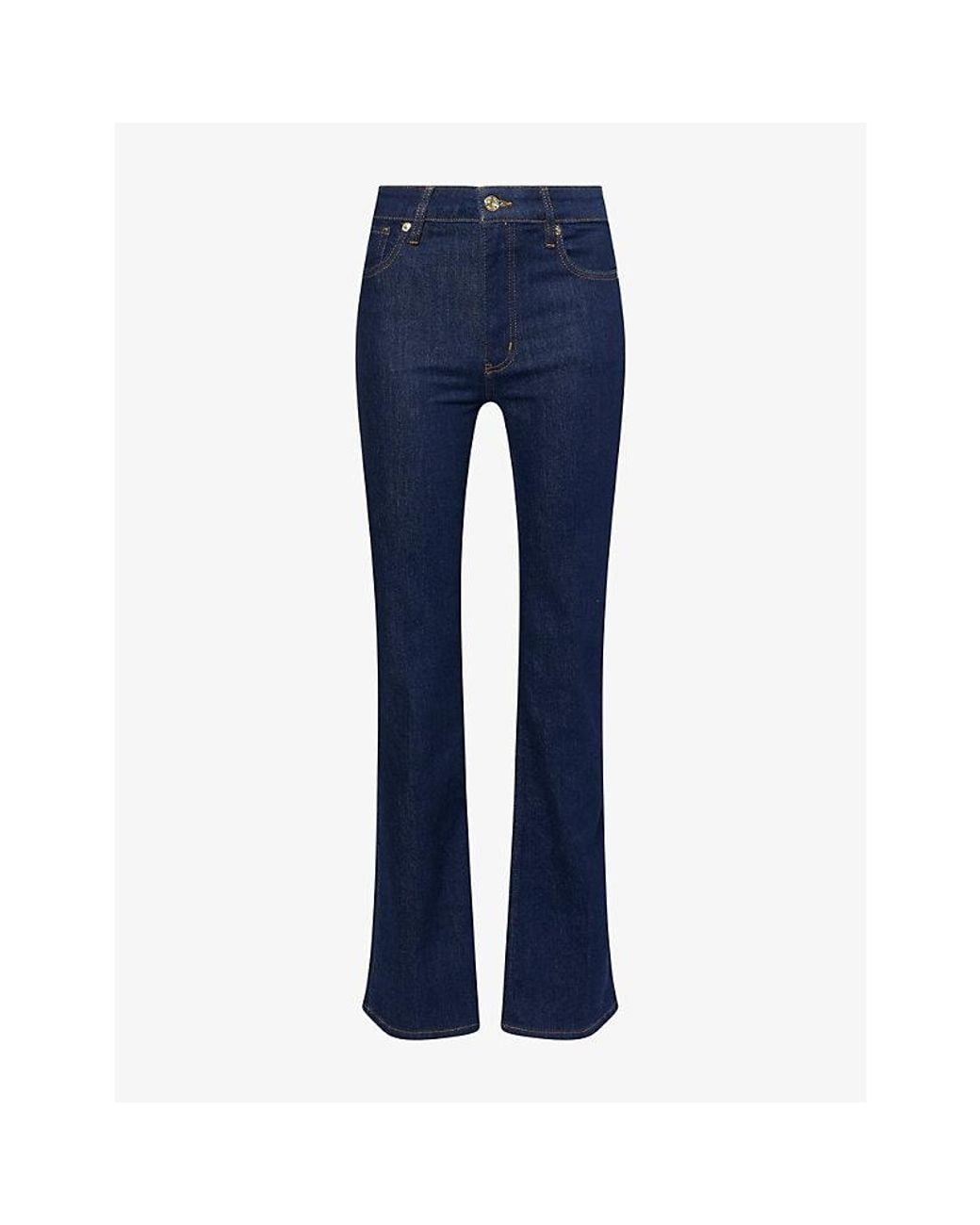 FRAME Blue The Reboot Bootcut High-Rise Stretch-Denim Jeans