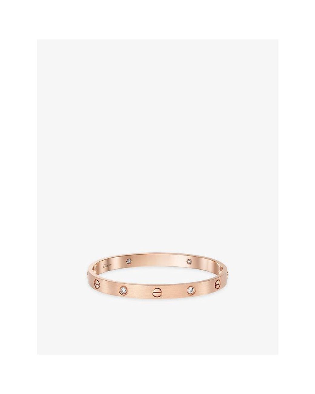 Cartier Natural Love Classic Brushed 18Ct Rose- And 0.42Ct Diamond Bracelet