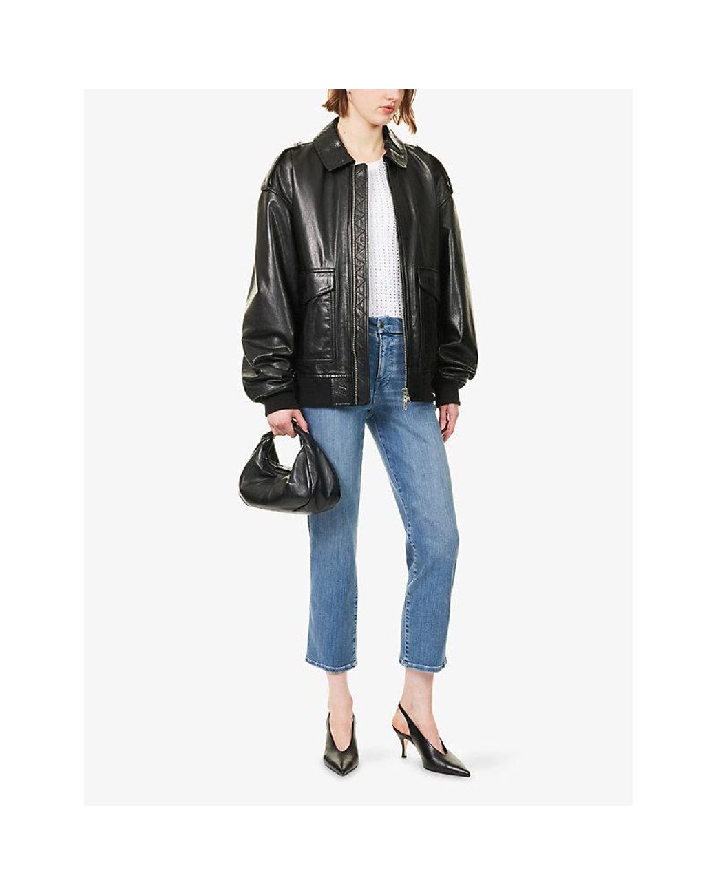 GOOD AMERICAN Blue Good Legs Straight-Leg Stretch-Denim Jeans